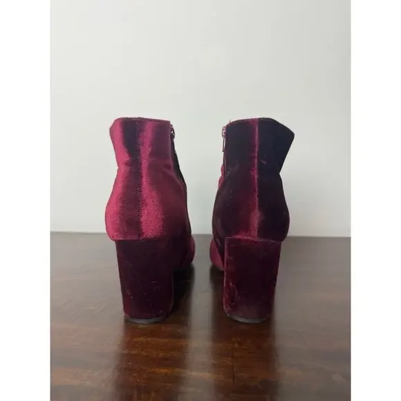 JustFab High Heel Boots, Magenta, Velvet Size US 8.5 - Picture 9 of 13